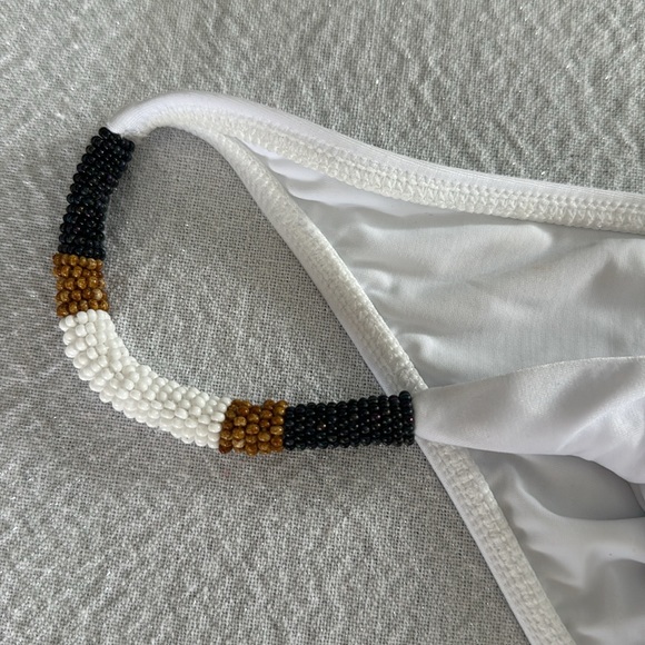 ViX Ella Bead-Embellished String Bikini Bottoms, Size Large, $112 - Picture 5 of 6